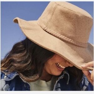 ASN The Harper Floppy Felt Hat Oatmeal Neutral Lined Wool Blend Hat New!